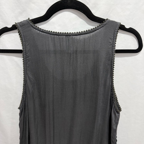 Blue Sky Crochet Trim Tank Top Small Boho Festival Sleeveless Blouse Lace Artsy - Picture 10 of 13